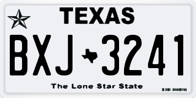 TX license plate BXJ3241
