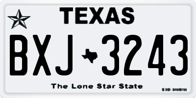 TX license plate BXJ3243