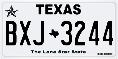 TX license plate BXJ3244