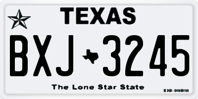 TX license plate BXJ3245