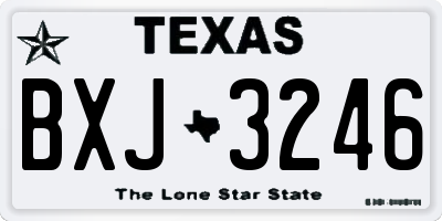 TX license plate BXJ3246
