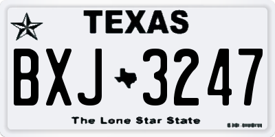 TX license plate BXJ3247