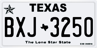 TX license plate BXJ3250
