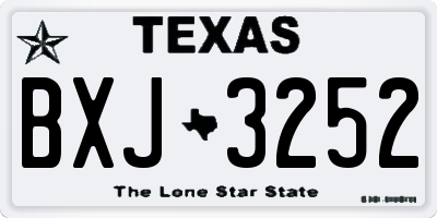 TX license plate BXJ3252