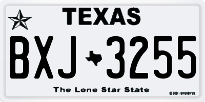 TX license plate BXJ3255
