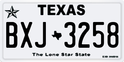 TX license plate BXJ3258