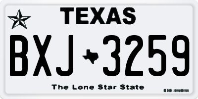 TX license plate BXJ3259