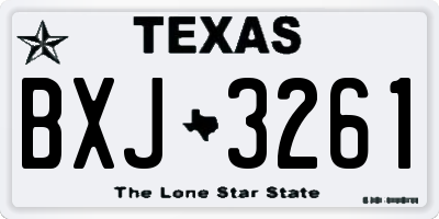 TX license plate BXJ3261