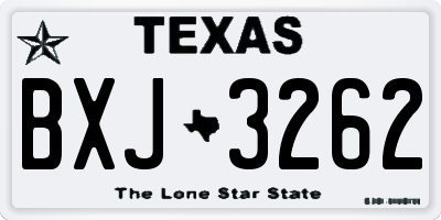 TX license plate BXJ3262