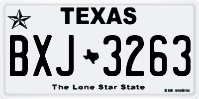 TX license plate BXJ3263