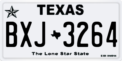 TX license plate BXJ3264