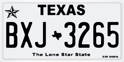 TX license plate BXJ3265