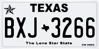 TX license plate BXJ3266