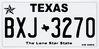 TX license plate BXJ3270