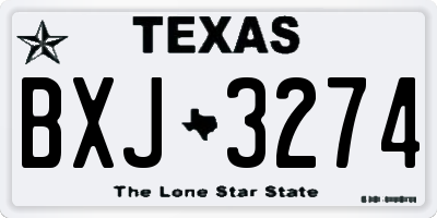 TX license plate BXJ3274
