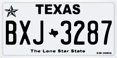 TX license plate BXJ3287