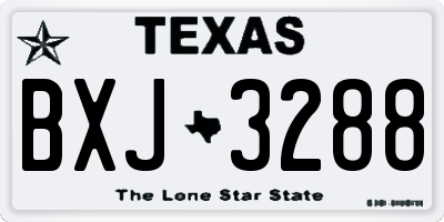 TX license plate BXJ3288