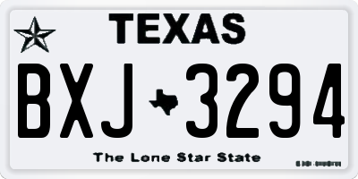 TX license plate BXJ3294