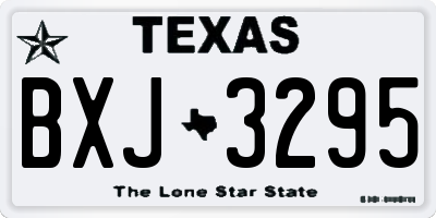 TX license plate BXJ3295