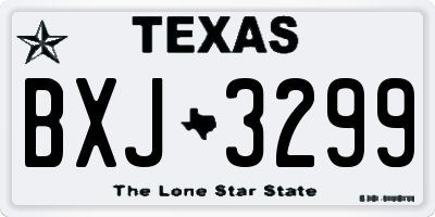 TX license plate BXJ3299