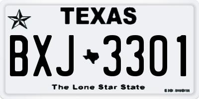 TX license plate BXJ3301