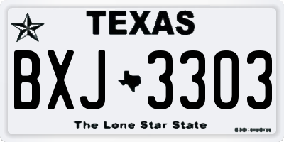TX license plate BXJ3303