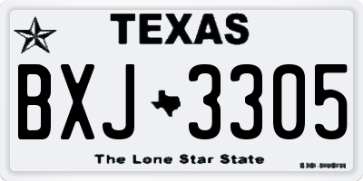 TX license plate BXJ3305