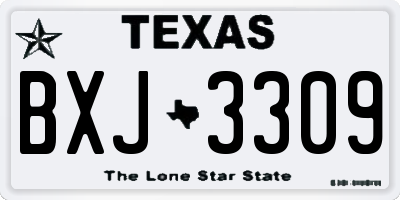 TX license plate BXJ3309