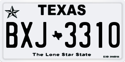 TX license plate BXJ3310