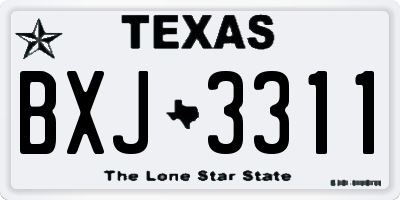 TX license plate BXJ3311