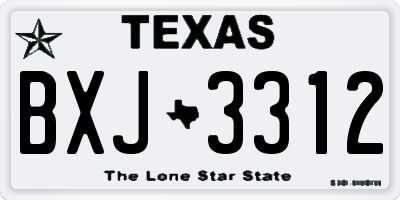 TX license plate BXJ3312