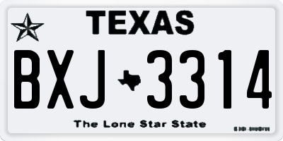 TX license plate BXJ3314
