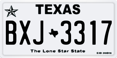TX license plate BXJ3317