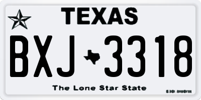 TX license plate BXJ3318