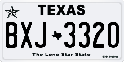 TX license plate BXJ3320