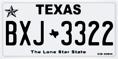 TX license plate BXJ3322