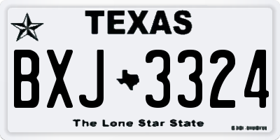 TX license plate BXJ3324