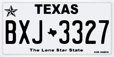TX license plate BXJ3327