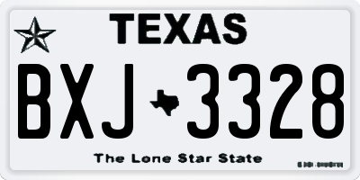 TX license plate BXJ3328