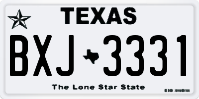 TX license plate BXJ3331
