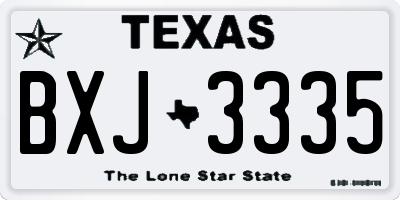 TX license plate BXJ3335