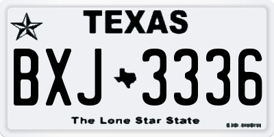 TX license plate BXJ3336