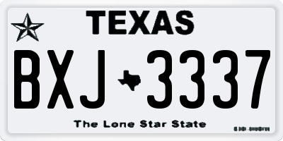TX license plate BXJ3337