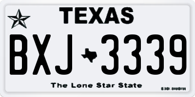 TX license plate BXJ3339