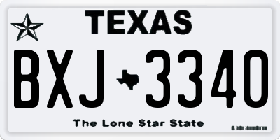 TX license plate BXJ3340