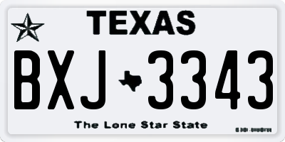 TX license plate BXJ3343