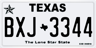 TX license plate BXJ3344