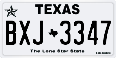 TX license plate BXJ3347