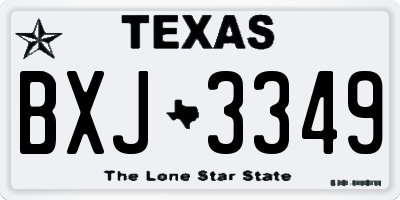 TX license plate BXJ3349