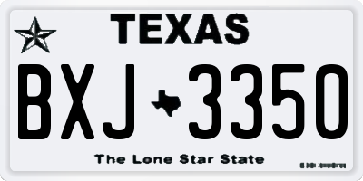 TX license plate BXJ3350